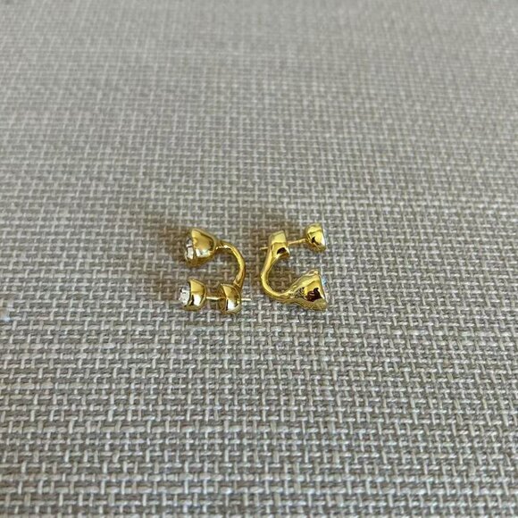 Alexis Bittar Asterales Gold Molten Front Back Earring Gold - Picture 4 of 5